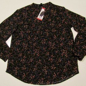 NWT Hilary Radley Women's V-Neck Long Sleeve Floral Blouse Size 2XL $50 UU059